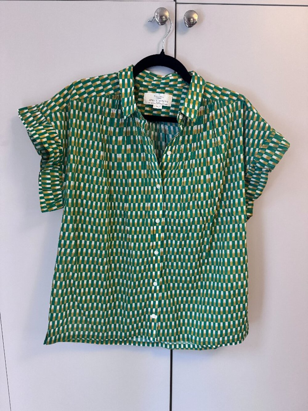 Trovata Birds of Paradis Marianne Ruffle Sleeve Shirt